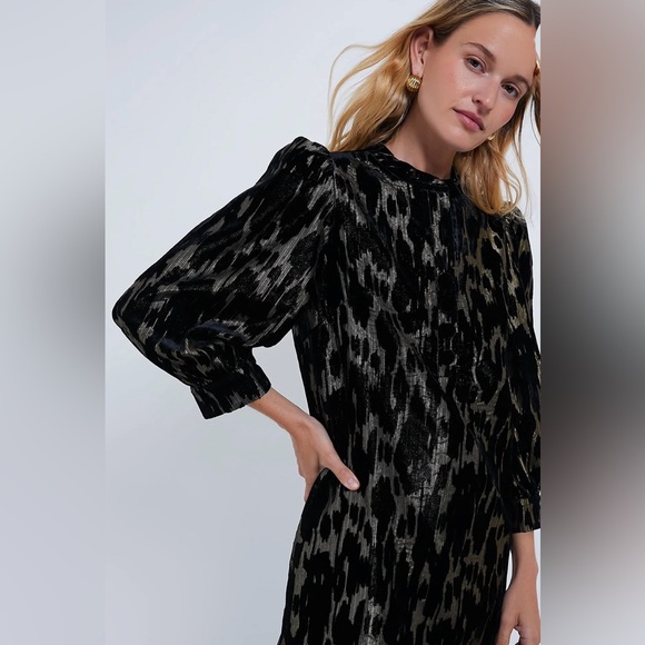 Pomander Place+Tuckernuck Black Metallic Velvet Samantha Dress | XL | NWT - Picture 2 of 12